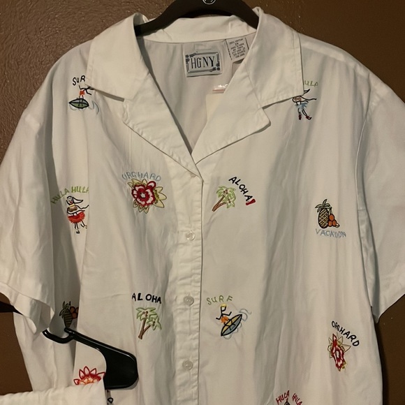 SOLD✅💎Vacation Set Ladies Shirt and Wide leg COMFY drawstring pants 2XL "aloha" - Picture 4 of 9